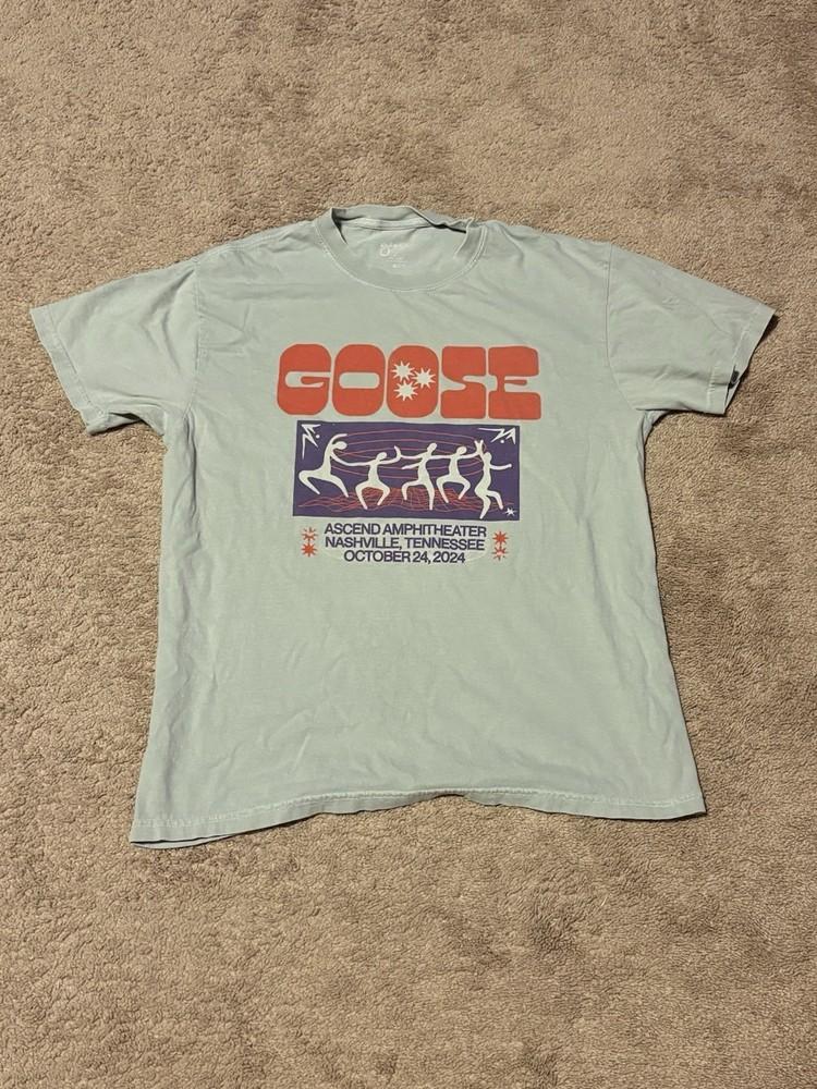 Редкая Коллекция Группы Goose Свето-голубая Рубашка Унисекс Концертная S-5XL B298 Унисекс Футболка
