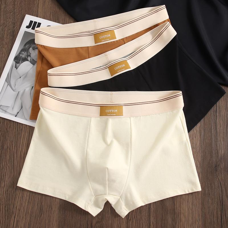 5 Pcs Men's Underwear Men's Pure Cotton Antibacterial Boxers Teen Cotton Breathable Boxers Boys' Shorts Head Pants
