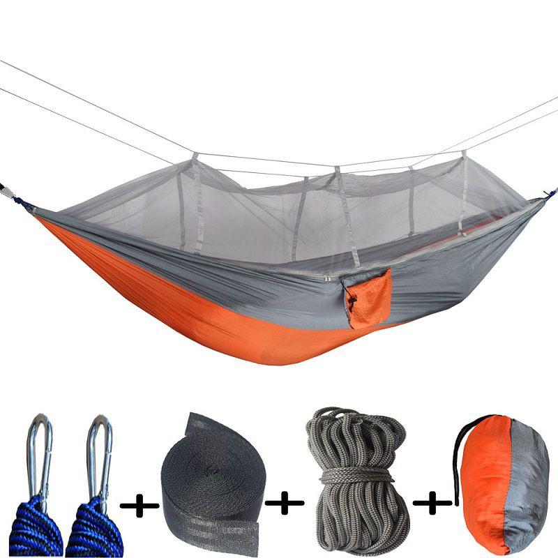 Spacious Double Person Hanging Hammock Bed With Anti-mosquito Net For Camping