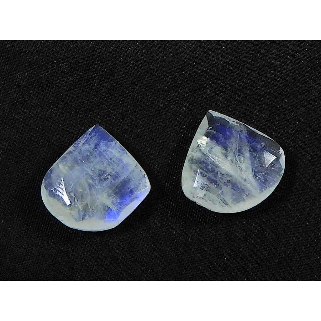 15X15MM натуральный радужный лунный камень грушевидной формы с двухсторонней гранью драгоценный камень 2 шт. лот RML-887