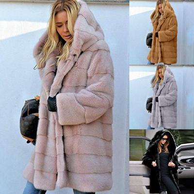 Женская модная утепленная длинная парка с большим капюшоном из искусственного меха, зимняя теплая куртка-бушлат
