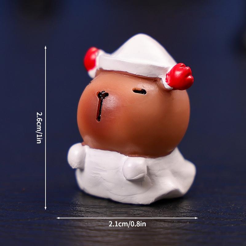 Halloween Capybara Ornaments Kawaii Resin Craft Desktop Decoration Mini Car Miniatures Figure Capybara Decor Party Guests Gift