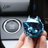 Fashionable Car Decoration Bulldog Start Stop Button Cover, Ignition Switch Protective Ring Chrome Plated Shield for Push Start, Steering Wheel Decor,