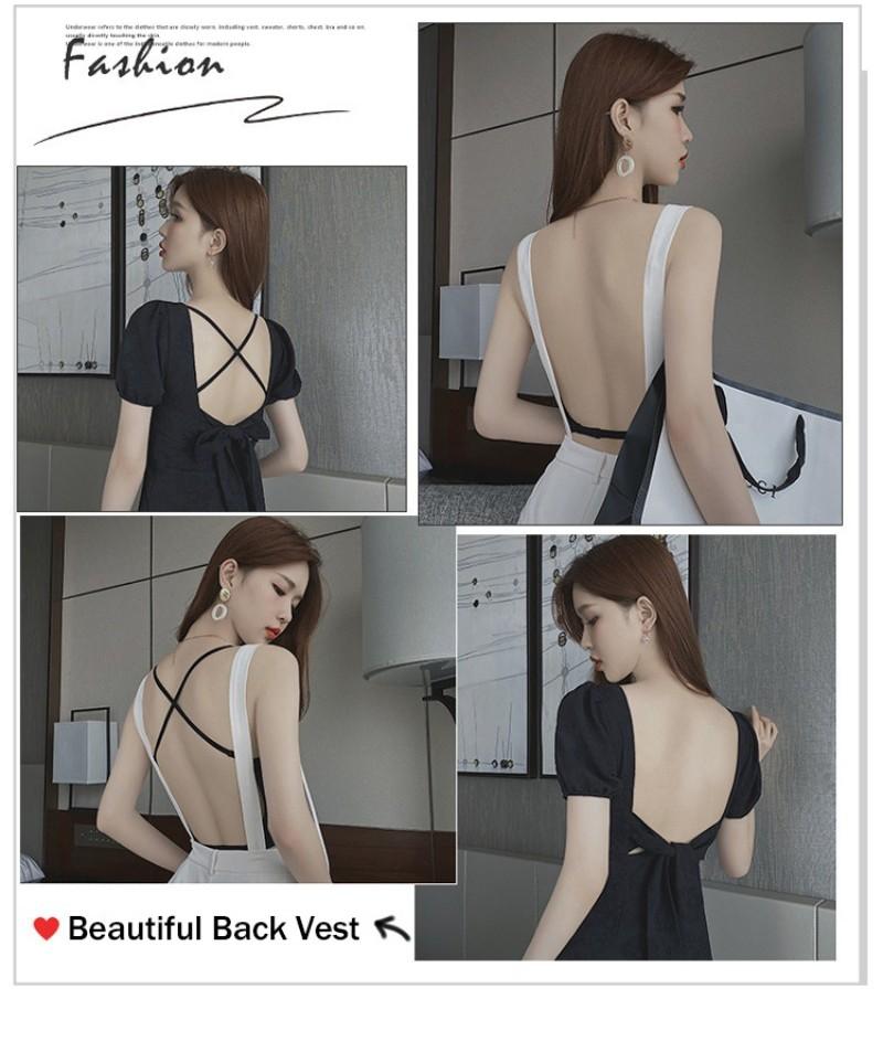 FINETOO Women U-shaped Beautiful Back Bra Seamless Wireless Underwear Backless Bra Push-up Tank Tops