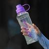 Бутылка для воды спортивная 1000 мл с ручкой, большая емкость, герметичная чашка-шейкер, портативная посуда для питья, прозрачная, для улицы, бега, велоспорта, путешествий