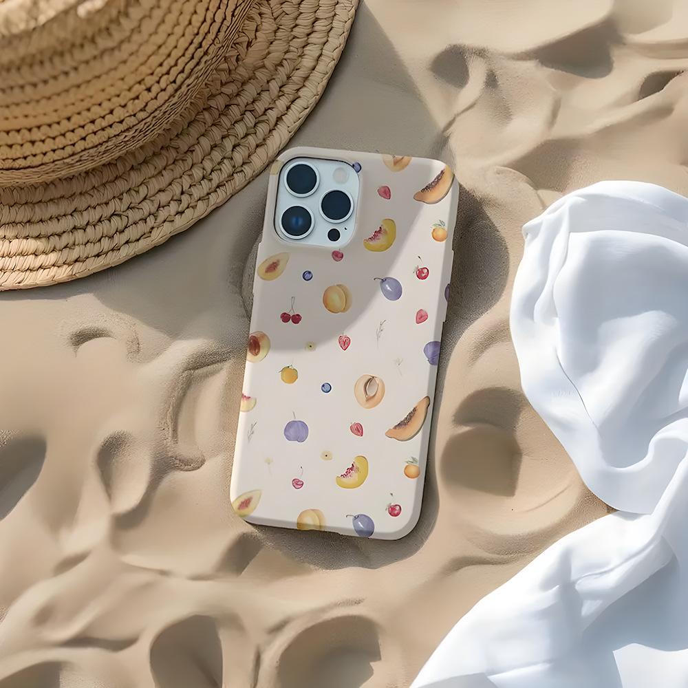 Маленький свежий фрукт iPhone16/15promax пленка чехол для мобильного телефона простой яблоко 17pro противоударный защитный чехол