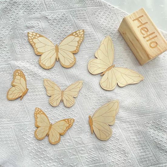 Wooden Butterfly Wall Decoration Farmhouse Rustic 3D Butterfly Wall Art Sculpture Home Living Room Kids Bedroom Wall Decorative Sign