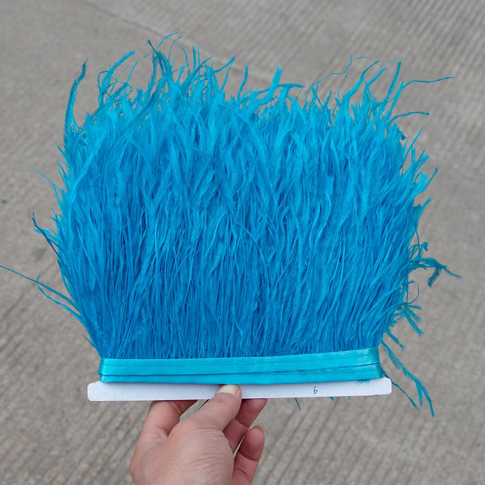 1/5/10Meters Light Purple Ostrich Feathers Ribbon 8-10cm/3-4Inch Long Feather Trim Fringe for Party Costumes Sewing Accessories