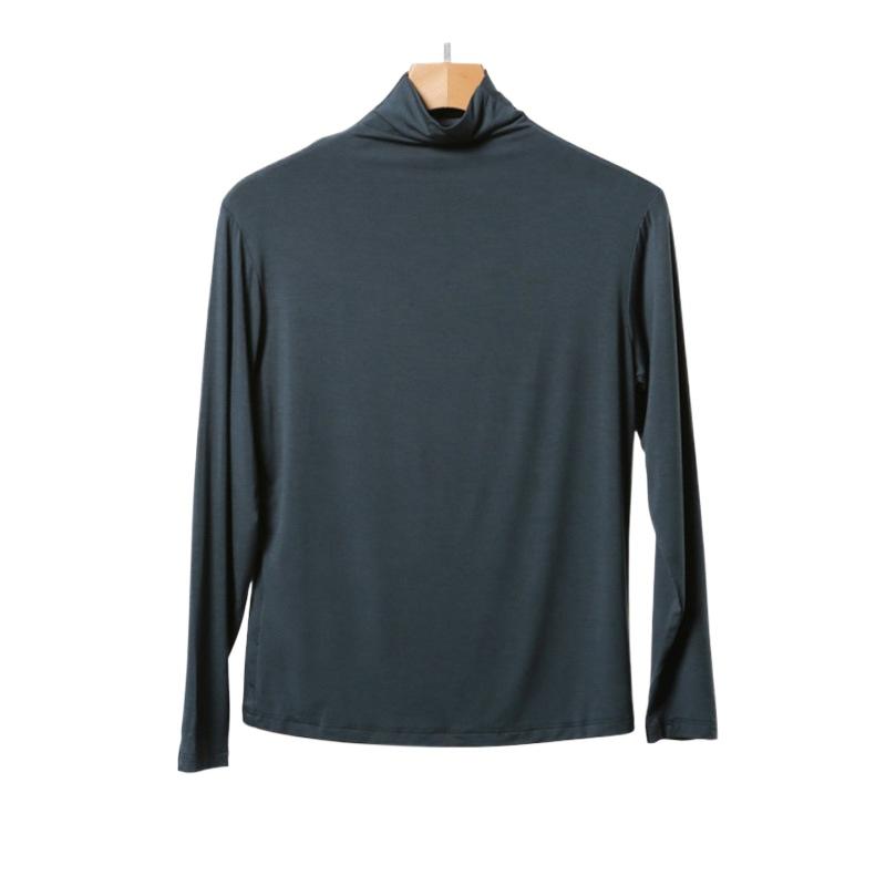 Водолазка с длинным рукавом Футболки женские Топ Осень Зима Однотонные Свободные Модальные Футболки Топ