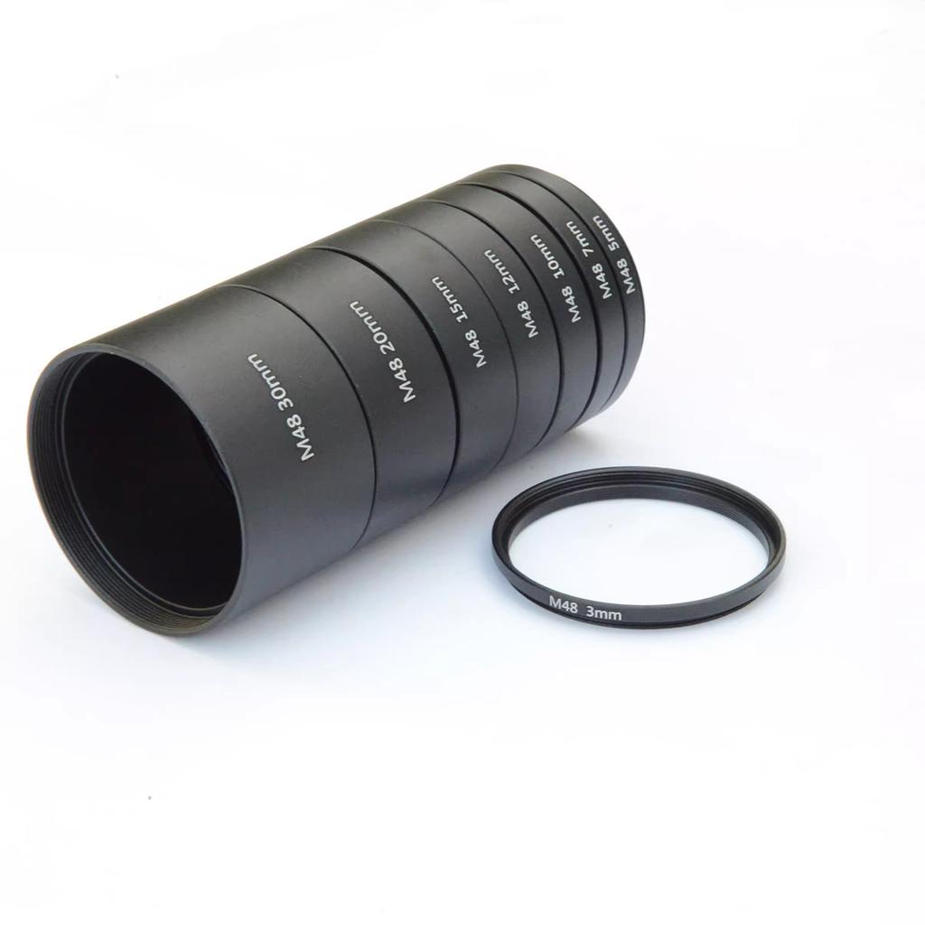 Astronomical Telescope Extension Tube Set 8Pieces Standard M48x0.75 Assorted Size 3/5/7/10/12/15/20/30mm Extending Rings