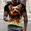Мужская футболка с 3D цифровым принтом с узором собаки, европейским и американским принтом, с коротким рукавом, летняя, дышащая, с круглым вырезом