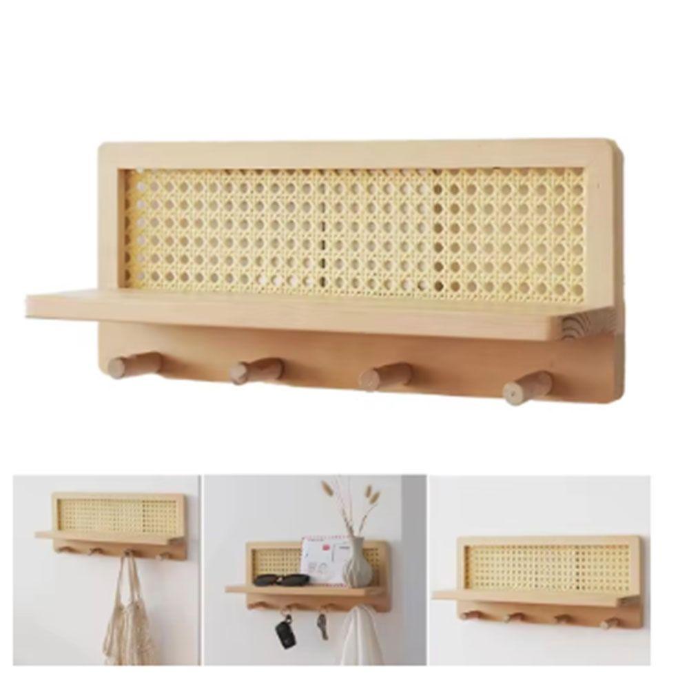 Компактная стойка для хранения ключей из массива дерева, деревянная настенная полка, деревянный крючок для ключей, декор для прихожей