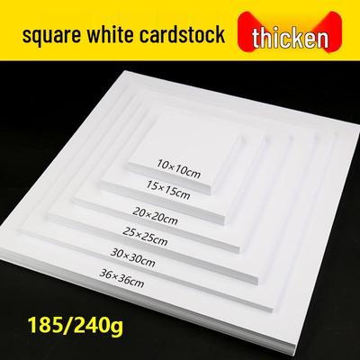 Уплотненный двусторонний белый кардсток - 240 г, 10x10/20x20/25x25 см для рисования маркерами