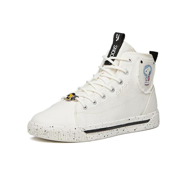 Anta Snoopy X Canvas High-Top Sneakers Women Sneakers White Black 922138604-3