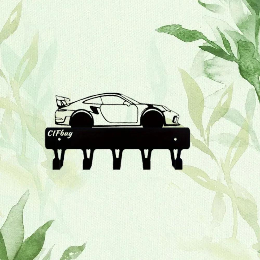 1pc Racing Car Ornaments Metal Key Holder Wall Mount Hook Art Decorative Accessories for Wall Mounting, Hook, Key Chain