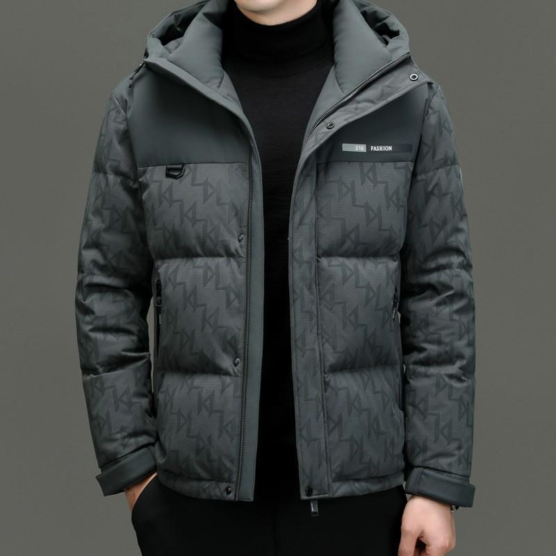 Mens Winter Hooded Down Jacket White Duck 86-90% Fill Power 650 Casual Business Warm Coat