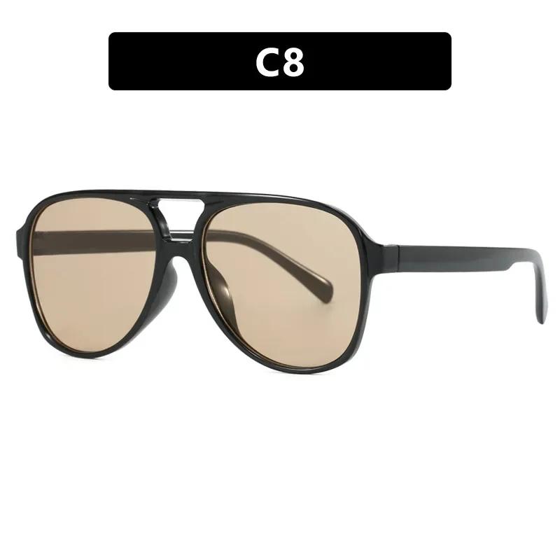 Винтажные солнцезащитные очки оверсайз женские ретро большая оправа солнцезащитные очки женские черные желтые в стиле инс квадратные очки oculos de sol