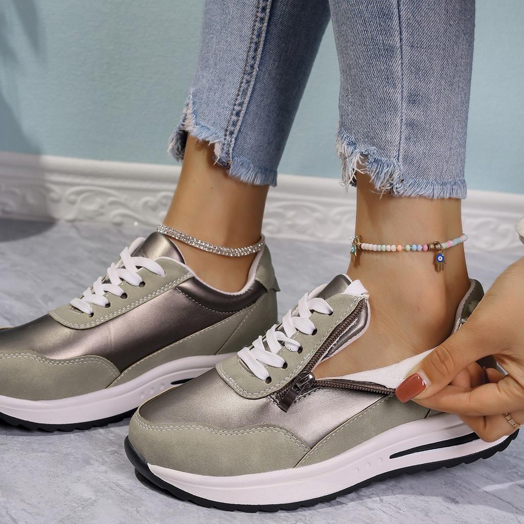 Мода 2025 Новая Мода Женские Массивные Кроссовки Разноцветные Платформенные Спортивные Туфли для Женщин Толстая Подошва На Молнии Беговые Кроссовки Zapatos Mujer