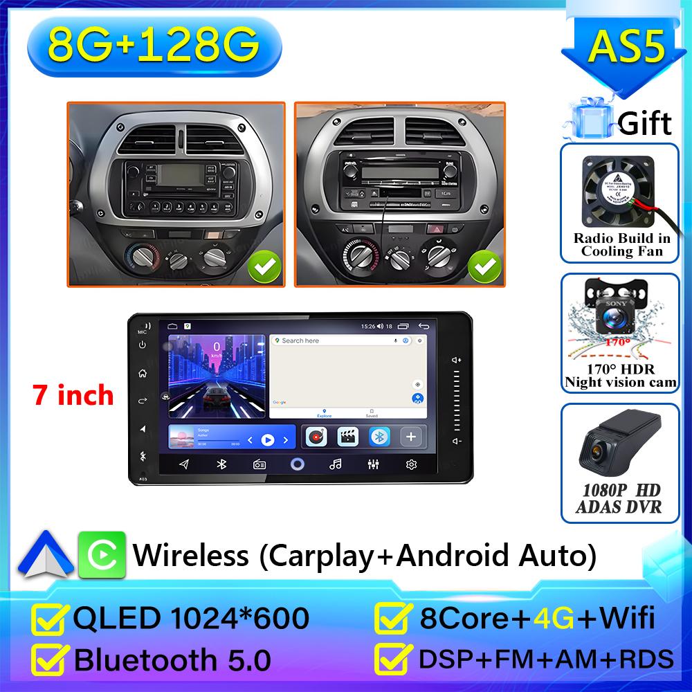 Autoradio Android 16 pour Toyota RAV4 RAV 4 2001 2002 2003 2004 2005 2006 Navigation GPS Android Auto Carplay Wifi 4G Sans 2din DVD