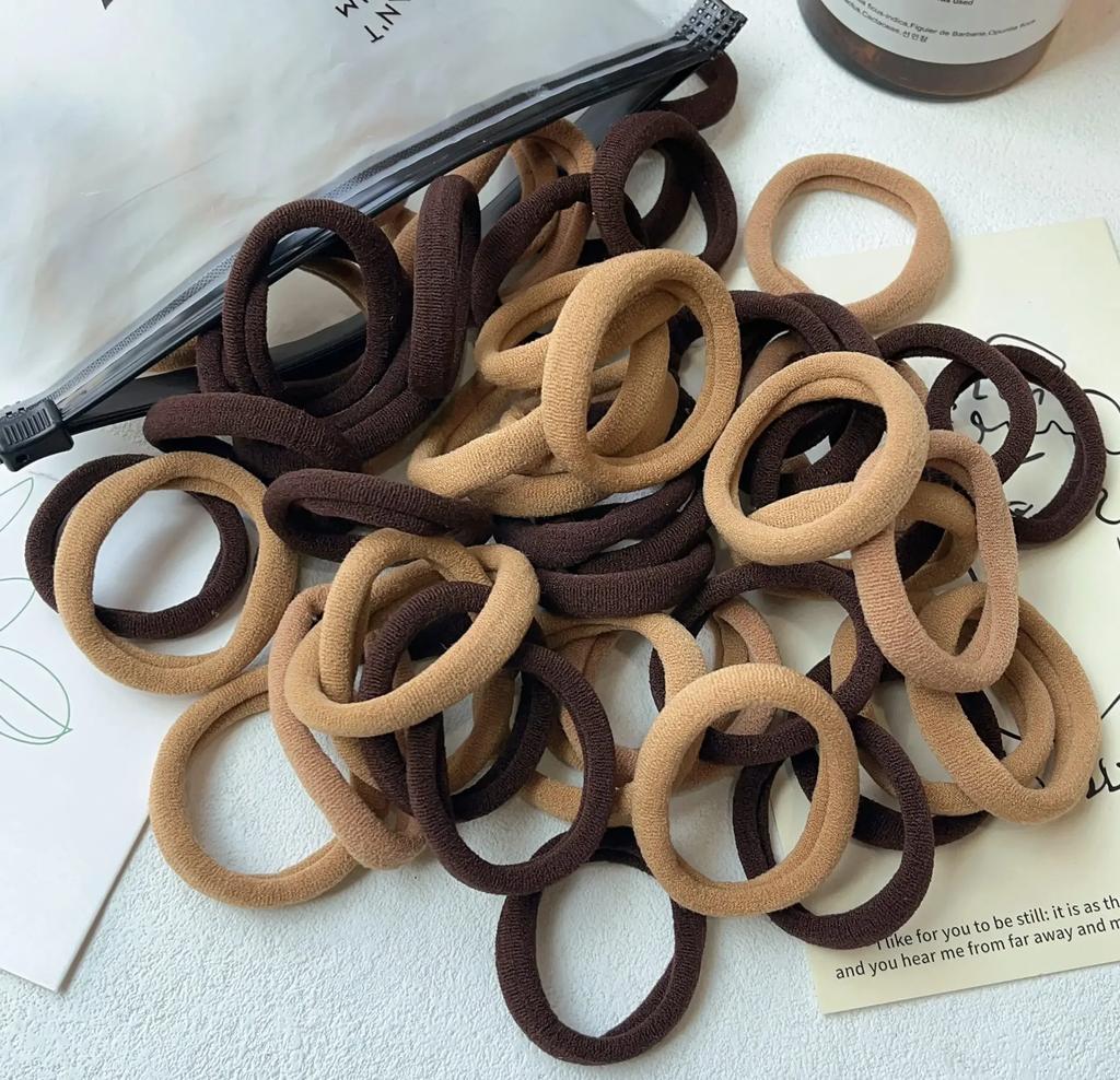 30/50/100PCS/Lot Girl Mix Colors Hair Bands Basic Hair Ties Elastic Headband Hair Scrunchies Women Accessories Ponytail Holder