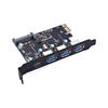4-портовая PCI-E на 1x Type-C 3x Type-A USB3.0 4-портовая PCI-Express гостевая карта с внутренним 19-контактным разъемом