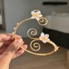 Gold Color Metal Floral Arm Bracelet Enamel Glaze Craft Exotic Style Arm Ring  Vacation Style