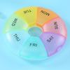 7 Grids Seven Days Pill Case Round Pill Dispenser Portable Tablet Container  for Home&Travel