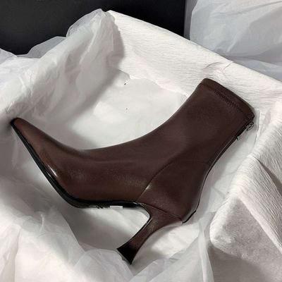 Модные современные ботинки, качественная кожа, дизайнерские, роскошные туфли на высоком каблуке, 2025, зимние ботильоны, свадебная вечеринка, платье, гладиаторские женские туфли