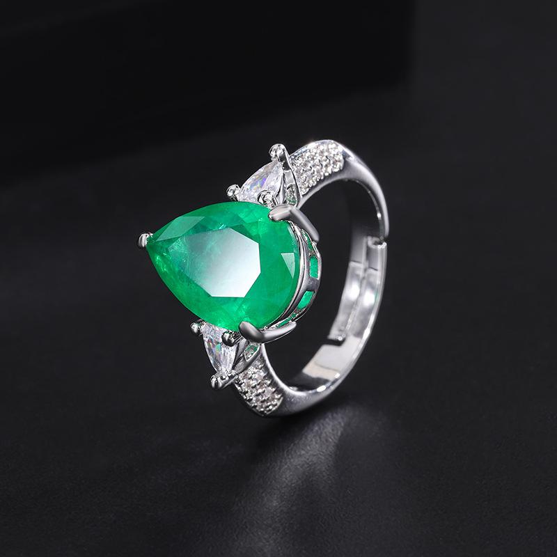 Кольцо с драгоценным камнем Параиба, горячая распродажа, изумрудное кольцо на указательный палец, модное роскошное кольцо