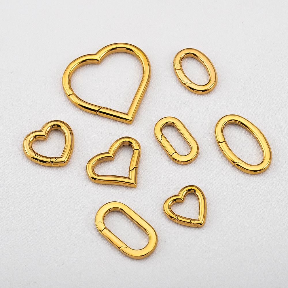 2Pcs 1Pc Charm Stainless Steel Buckle Heart Circular Connector DIY Necklaces Jewelry Making Lobster Buckle Accessories Wholesale