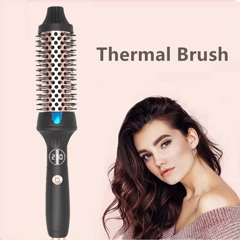 Hot Heated Curling Brush Ceramic Tourmaline Negative Iron Hot Comb Fast Heating Household Ionic Curling Brush