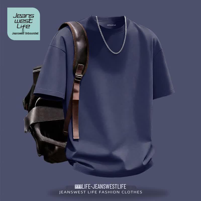 JEANSWEST LIFE Мужская тяжелая хлопковая футболка свободного кроя 100% хлопок