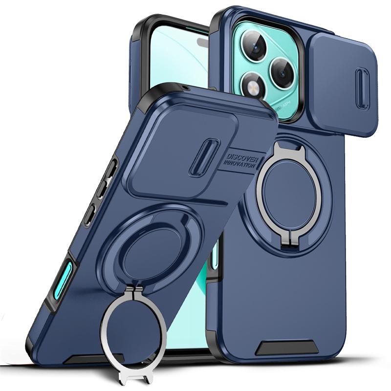 Бронированный чехол для Honor 600 400 Magic 8 7 6 5 Lite 5G 400 200 Smart X8D X7D X9D X9C X9A X7C С держателем-кольцом Защитная крышка с выдвижным объективом