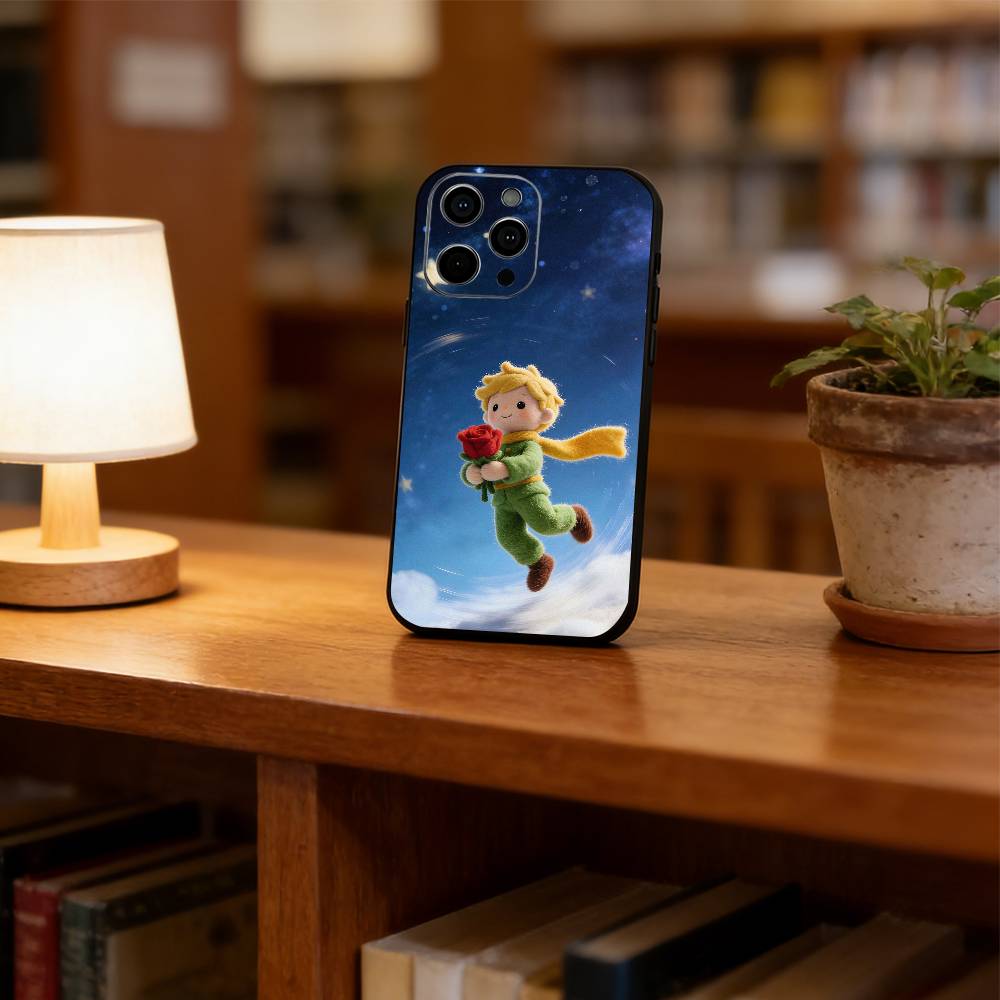 Чехол для телефона «Маленький принц» для iPhone 17, 16, 15, 14, 13, 12, 11 Plus, Pro Max, Другие Мягкий Черный Чехол