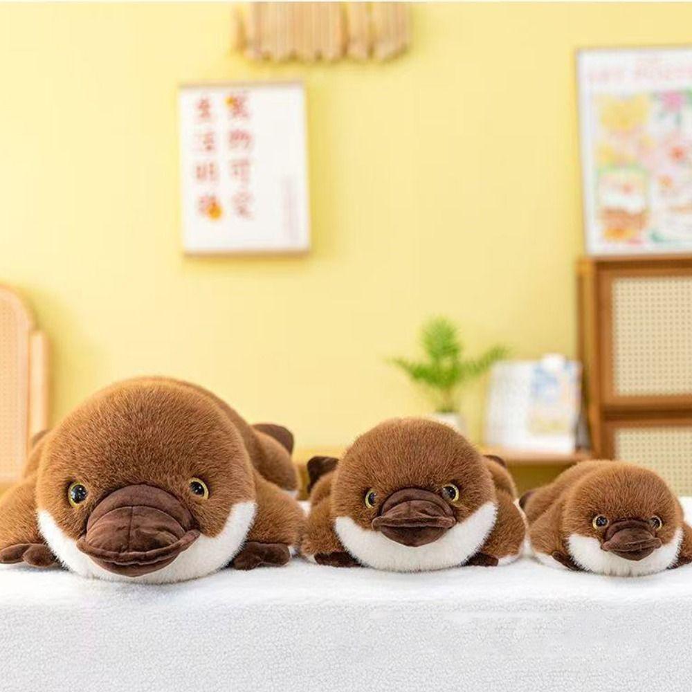 Super Soft Simulation Platypus Toy Fluffy Material Stuffed Animal Doll Christmas Gift