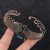 Tibetan Turquoise Gemstone Cuff Bracelet Copper Wire Wrapped Handmade Bangle Adjustable Cuff Bangle Copper Wire Wrapped Bangle Gift For Him