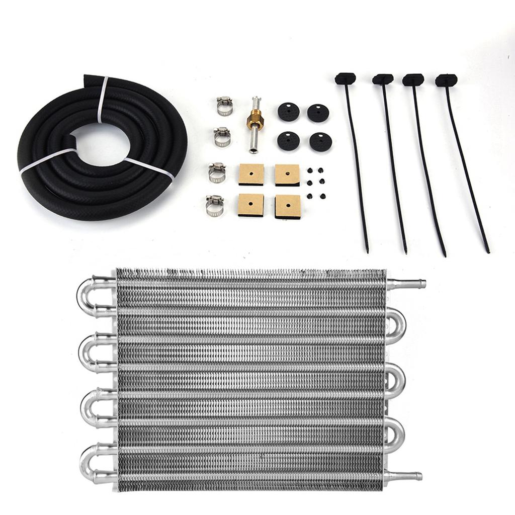 Car 8 Row Remote Transmission Oil Cooler Kit AutoManual Radiator Converter