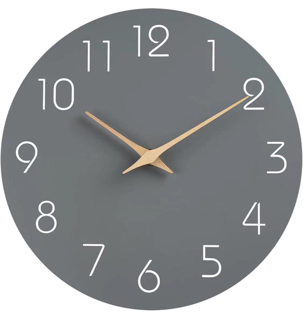 Wall Clock 10 Inch Silent Non Ticking Wood Wall Clocks Wooden Modern Simple Minimalist Hanging Wall Clock for Interior Clock