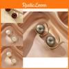 Elegant Style Vintage Large Pearl Earrings Classy Minimalist Women Copper Jewelry
