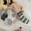 Striped Wool Socks Mid-Leg Socks Are Thickened And Fleece Warm Plush Dot Yarn Cashmere Long Stack Socks