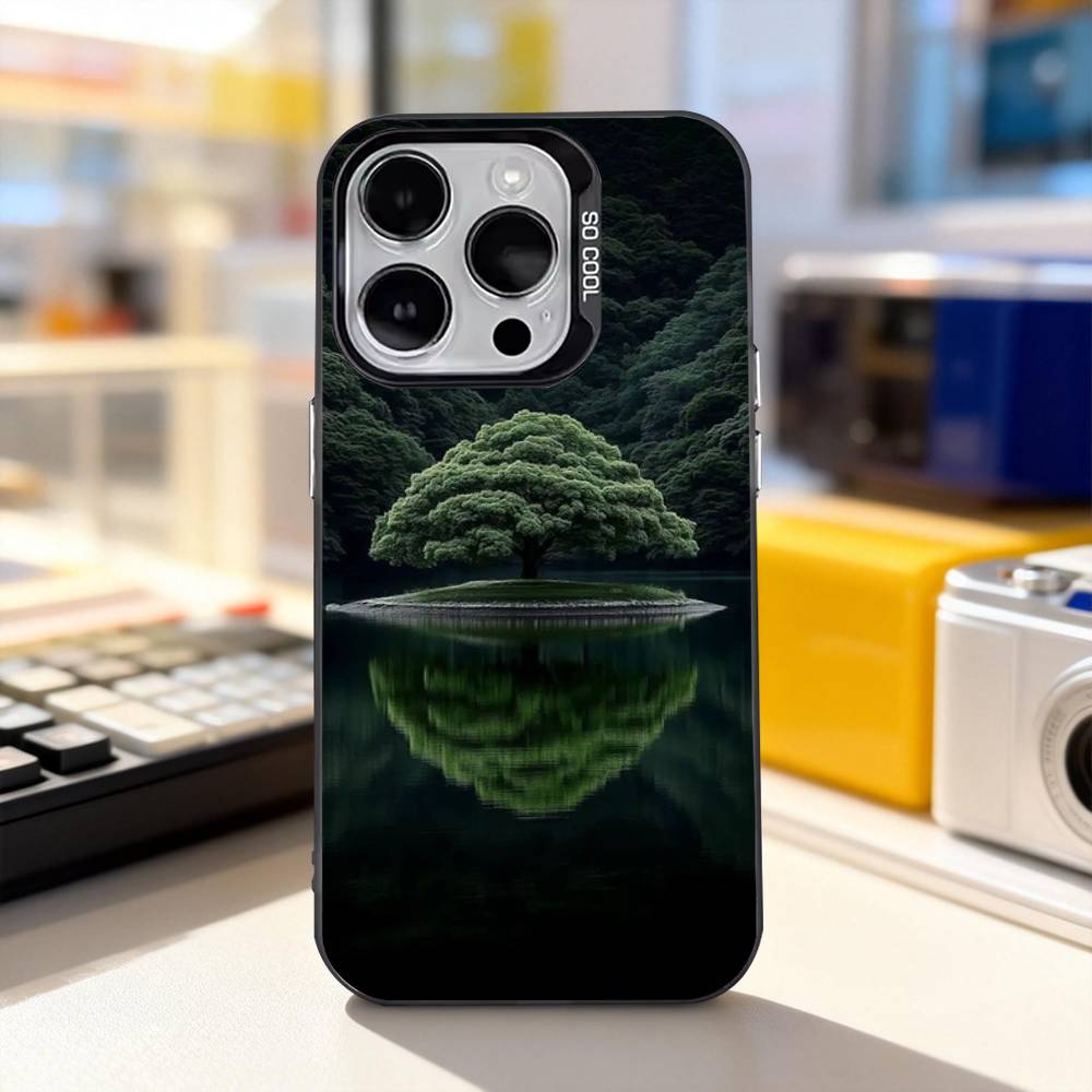 Чехол для телефона "Древо Жизни Космос" Для iPhone 17,16,15,14,13,12,11,Pro,XS,Max,Plus,Mini,SE4,E IMD Матовый черный
