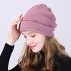 Winter Women Beanie Fashion Rhinestone Butterfly Knitted Hat Ladies Solid Color Warm Knit Beanies