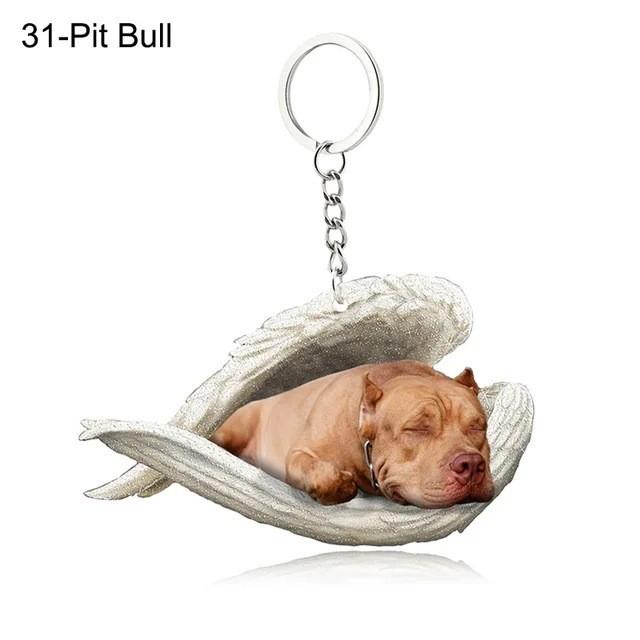 Sleek Modern Dog Cat Angel Keychain With Animal Theme For Bags And Vehicles
