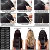 Human Hair Ring Loop Hair Tip Extensions Remy Extensions Color Wig Extensions 50 Pieces [ALISY] (16inch, 1B#)