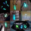 Dark Luminous Stone Fluorescent Hexagonal Column Necklace Natural Crystal Glowing In Bullet Pendant Leather Fashion Jewelry Gift