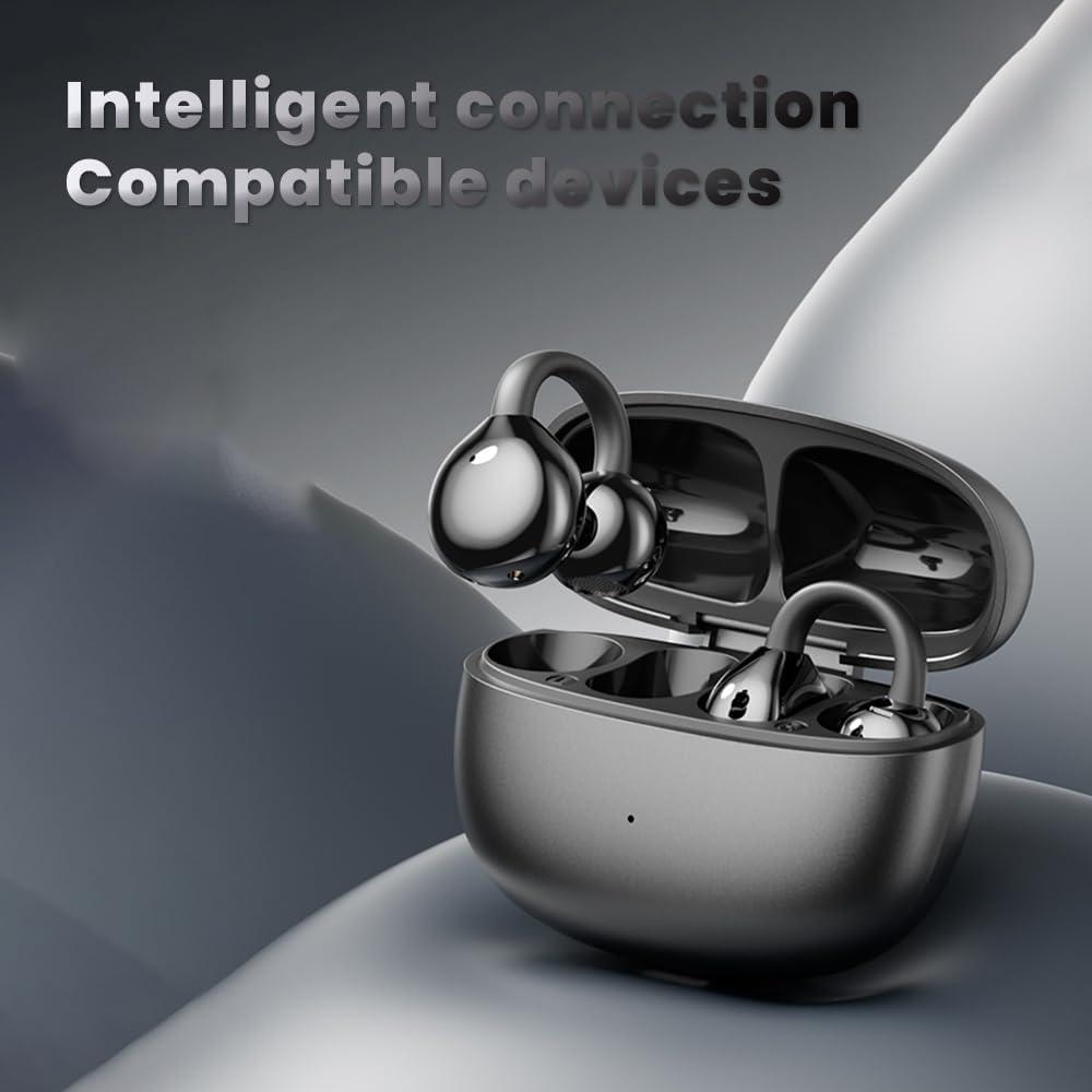 UYUXIO Wireless Earbuds BT 5.4 Clip on Earphone with 72H Play Time XP7 Waterproof Long-Battery Life Over Ear Buds for Sport