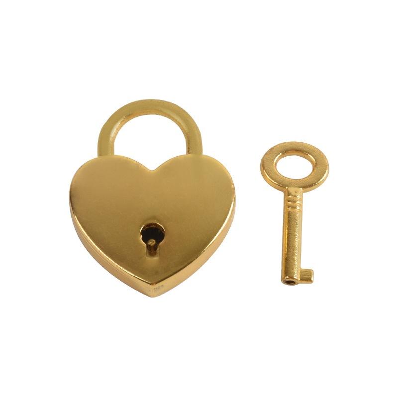 Антикварный стиль Сердце Форма Навесной замок Винтажный замок Розовый Романтический Милый Дневник Навесные замки Замок с ключом Свадебные украшения