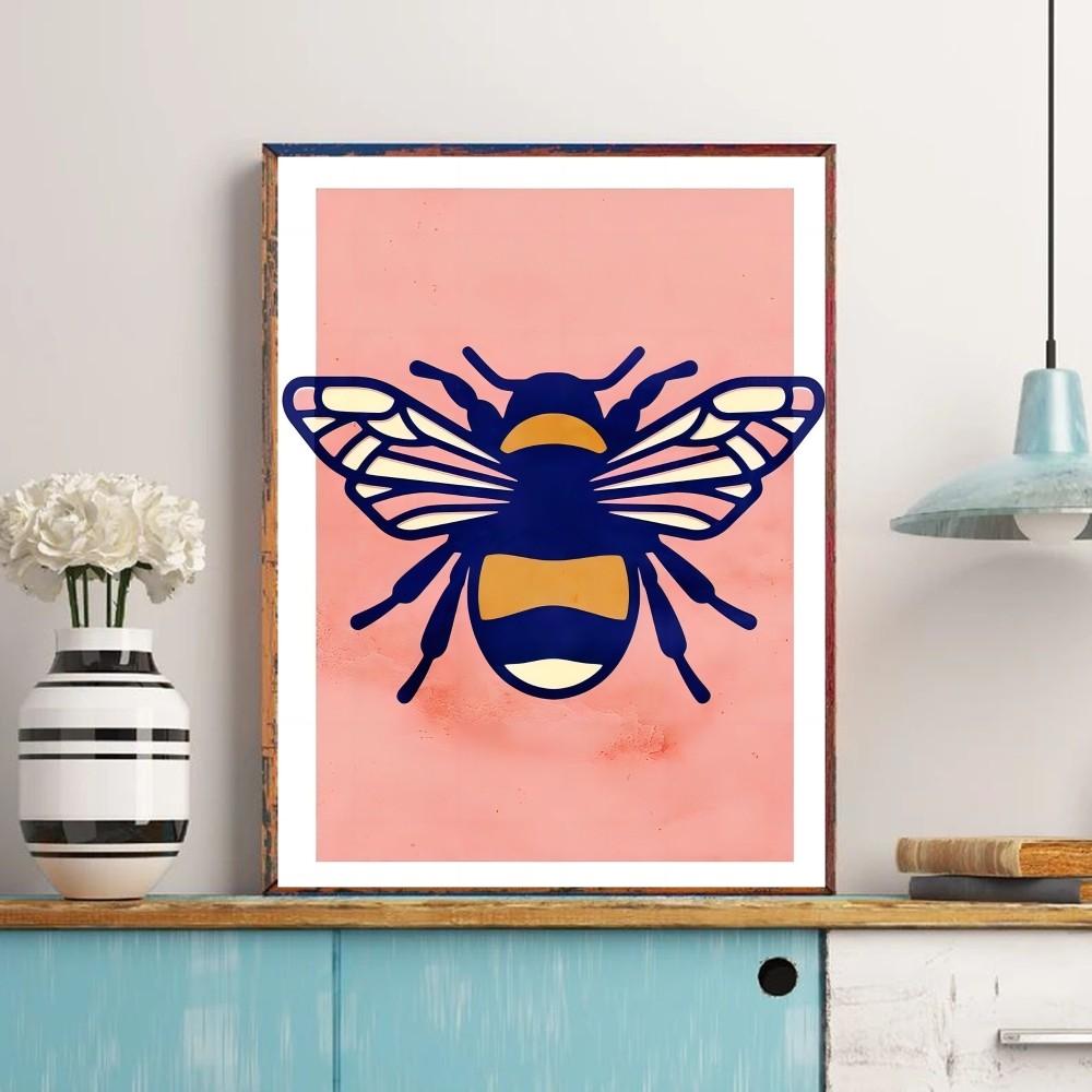 Картина на холсте с изображением насекомых Классический винтажный постер Винтажная комната Домашний бар Кафе, декорированное скандинавское домашнее украшение