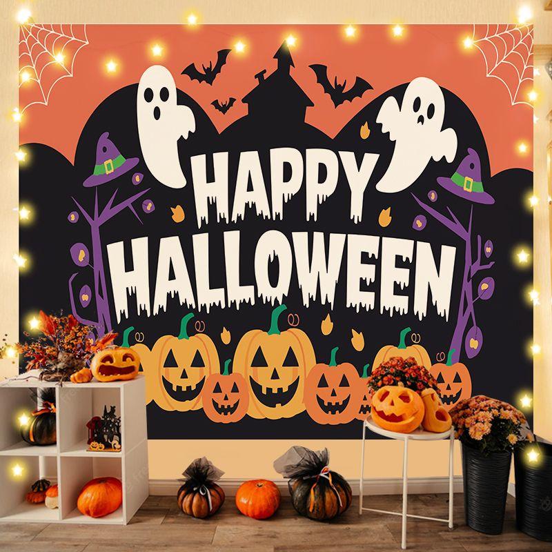 Halloween Backdrop Carnival Party Pumpkin Scene Backdrop Decorative Hanging Cloth