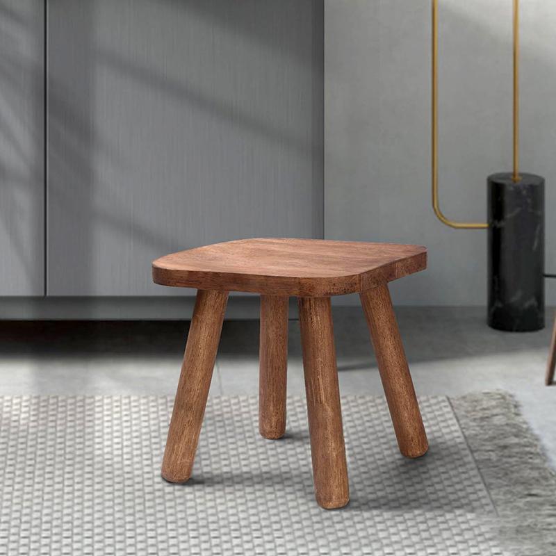 1 шт. деревянная скамейка многоцелевая мебель сиденье стул для комнаты цельный деревянный переносной низкий табурет для смены обуви цвет орех